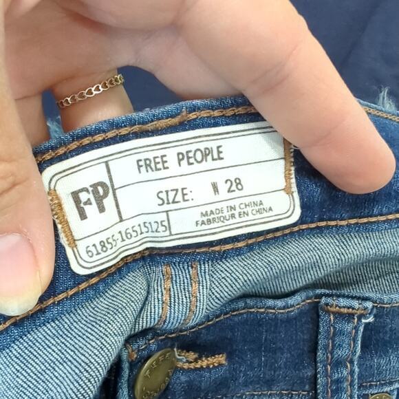 Free People Great Heights Fray Skinny Jean Womens Size 28 Denim Pants High Rise - Picture 7 of 11